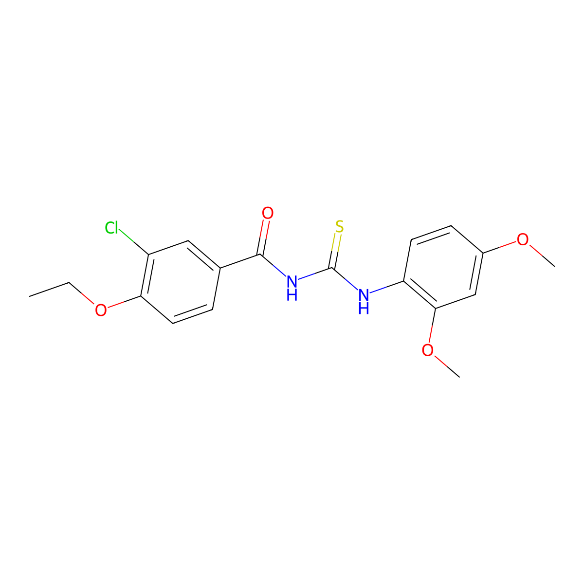 3-chloro-N-[(2,4-dimethoxyphenyl)carbamothioyl]-4-ethoxybenzamide molecular structure, CAS 428475-24-5