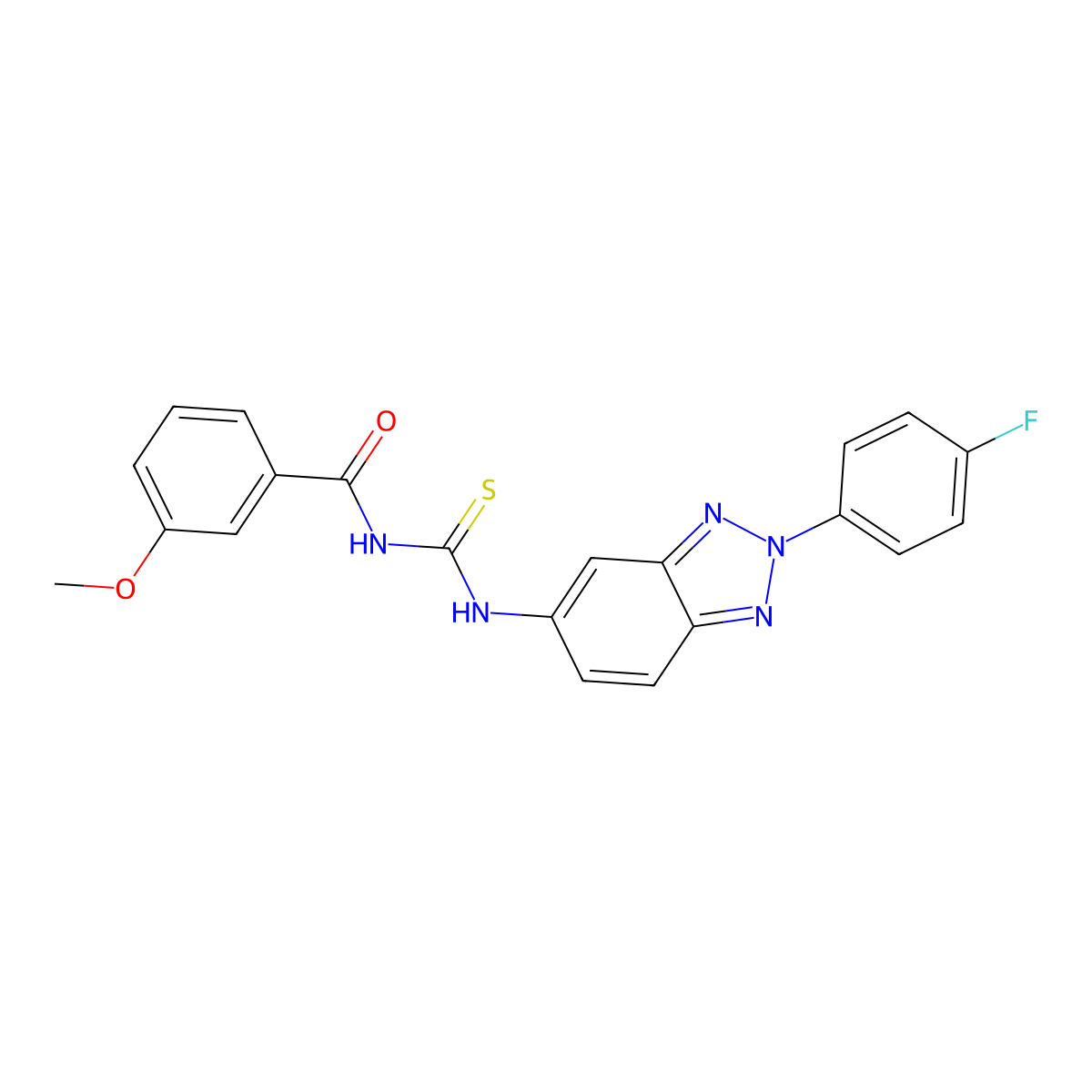 N-[[2-(4-fluorophenyl)benzotriazol-5-yl]carbamothioyl]-3-methoxybenzamide molecular structure, CAS 428475-62-1