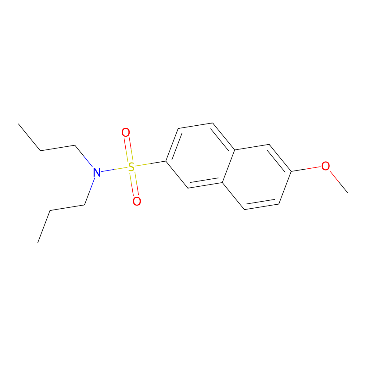6-methoxy-N,N-dipropylnaphthalene-2-sulfonamide molecular structure, CAS 428476-08-8