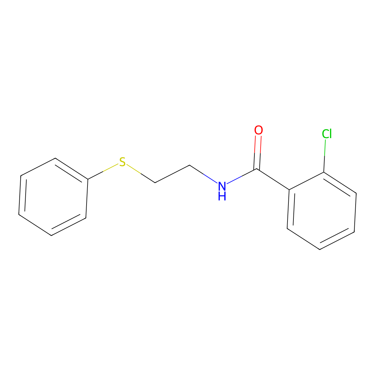 2-chloro-N-(2-phenylsulfanylethyl)benzamide molecular structure, CAS 428476-13-5