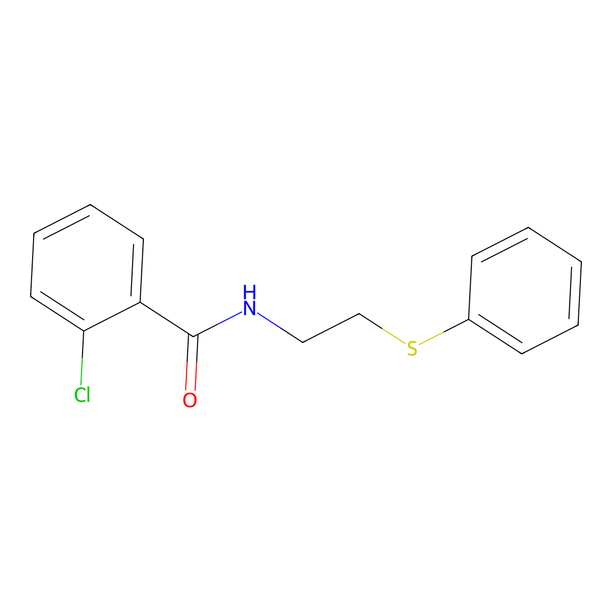 2-chloro-N-(2-phenylsulfanylethyl)benzamide molecular structure, CAS 428476-13-5