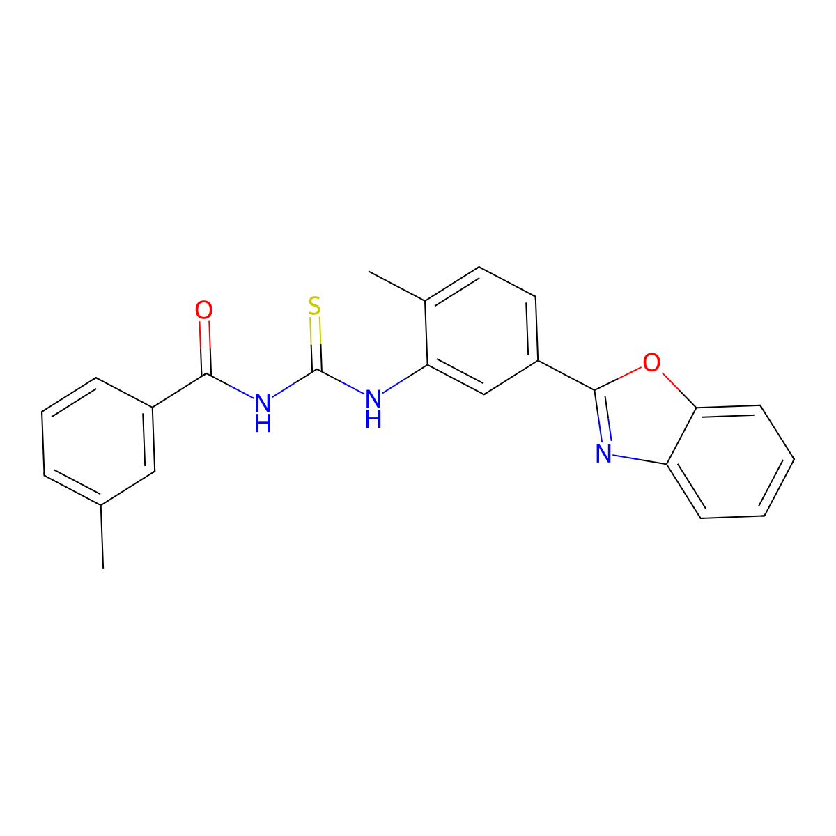 N-[[5-(1,3-benzoxazol-2-yl)-2-methylphenyl]carbamothioyl]-3-methylbenzamide molecular structure, CAS 428476-31-7