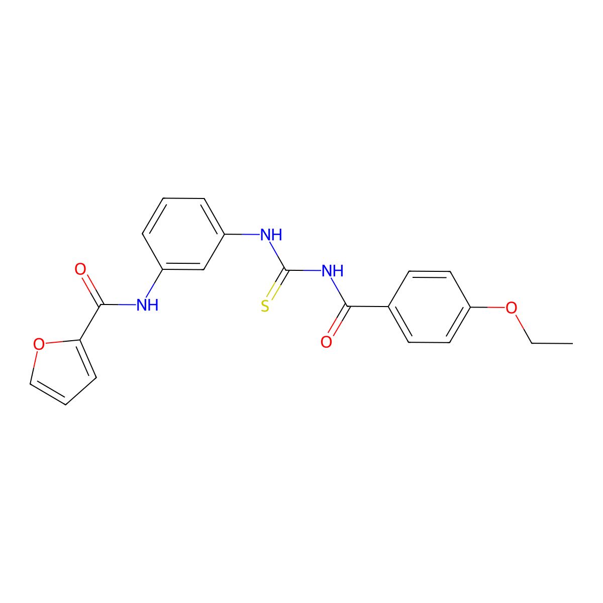N-[3-[(4-ethoxybenzoyl)carbamothioylamino]phenyl]furan-2-carboxamide molecular structure, CAS 428476-37-3