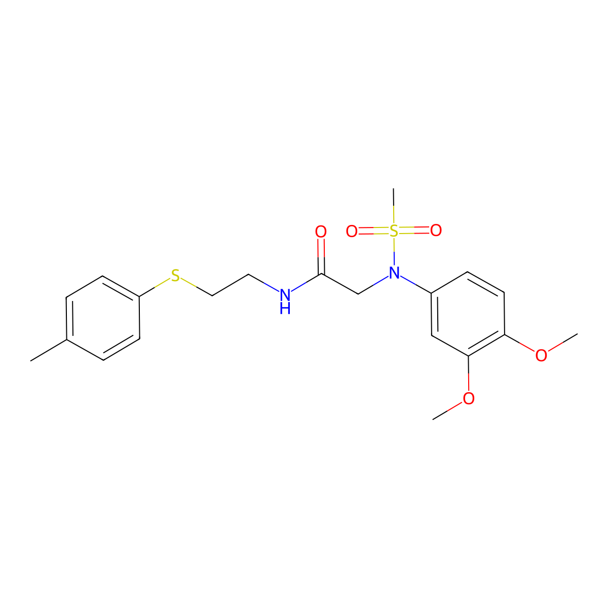 2-(3,4-dimethoxy-N-methylsulfonylanilino)-N-[2-(4-methylphenyl)sulfanylethyl]acetamide molecular structure, CAS 428476-63-5