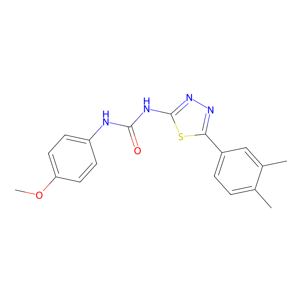 1-[5-(3,4-Dimethylphenyl)-1,3,4-thiadiazol-2-yl]-3-(4-methoxyphenyl)urea molecular structure, CAS 428477-40-1