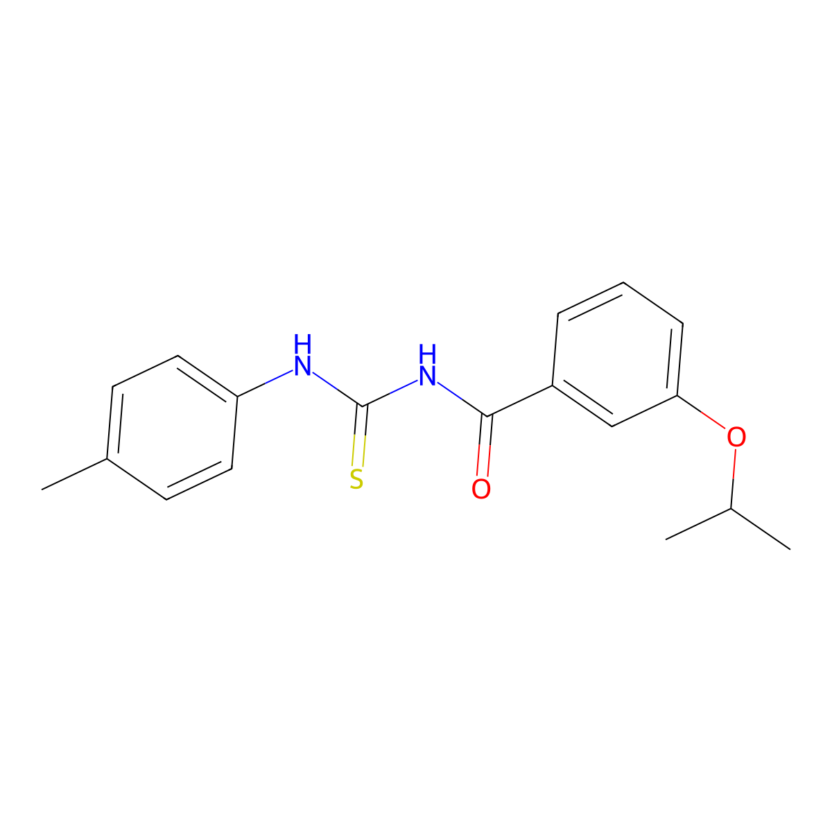 N-[(4-methylphenyl)carbamothioyl]-3-propan-2-yloxybenzamide molecular structure, CAS 428477-48-9