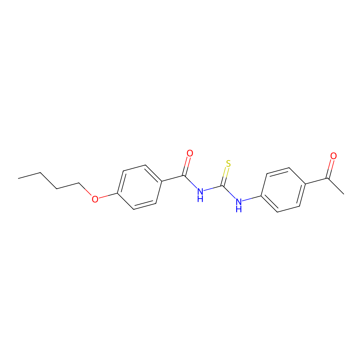 N-[(4-acetylphenyl)carbamothioyl]-4-butoxybenzamide molecular structure, CAS 428477-53-6