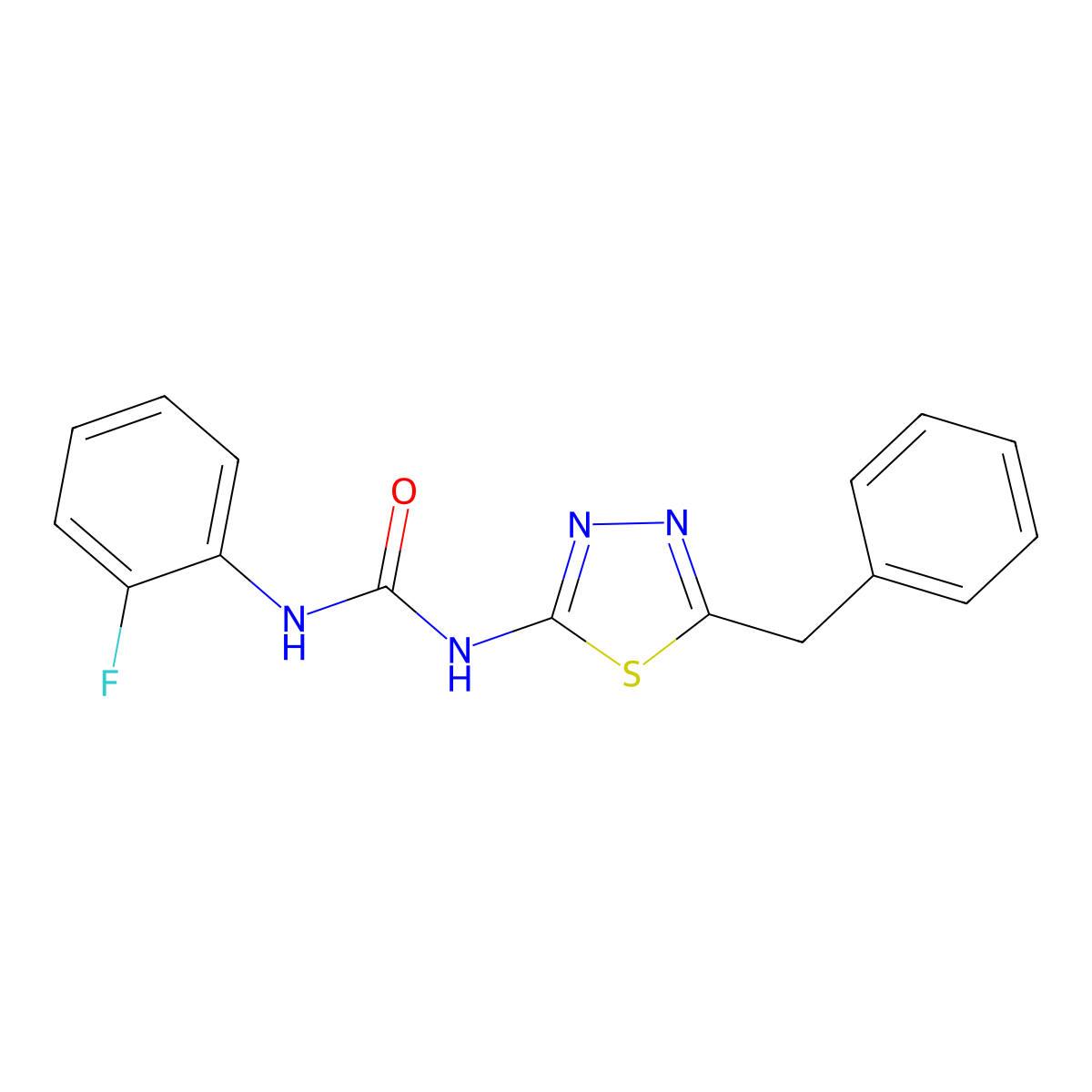 1-(5-Benzyl-1,3,4-thiadiazol-2-yl)-3-(2-fluorophenyl)urea molecular structure, CAS 428477-67-2