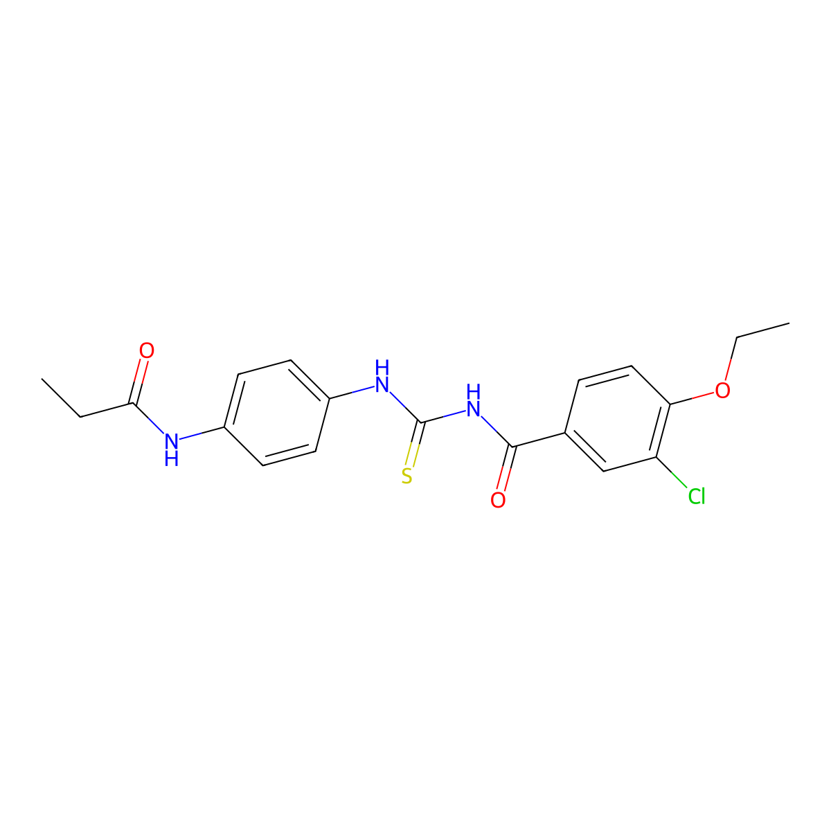 3-chloro-4-ethoxy-N-[[4-(propanoylamino)phenyl]carbamothioyl]benzamide molecular structure, CAS 428477-72-9