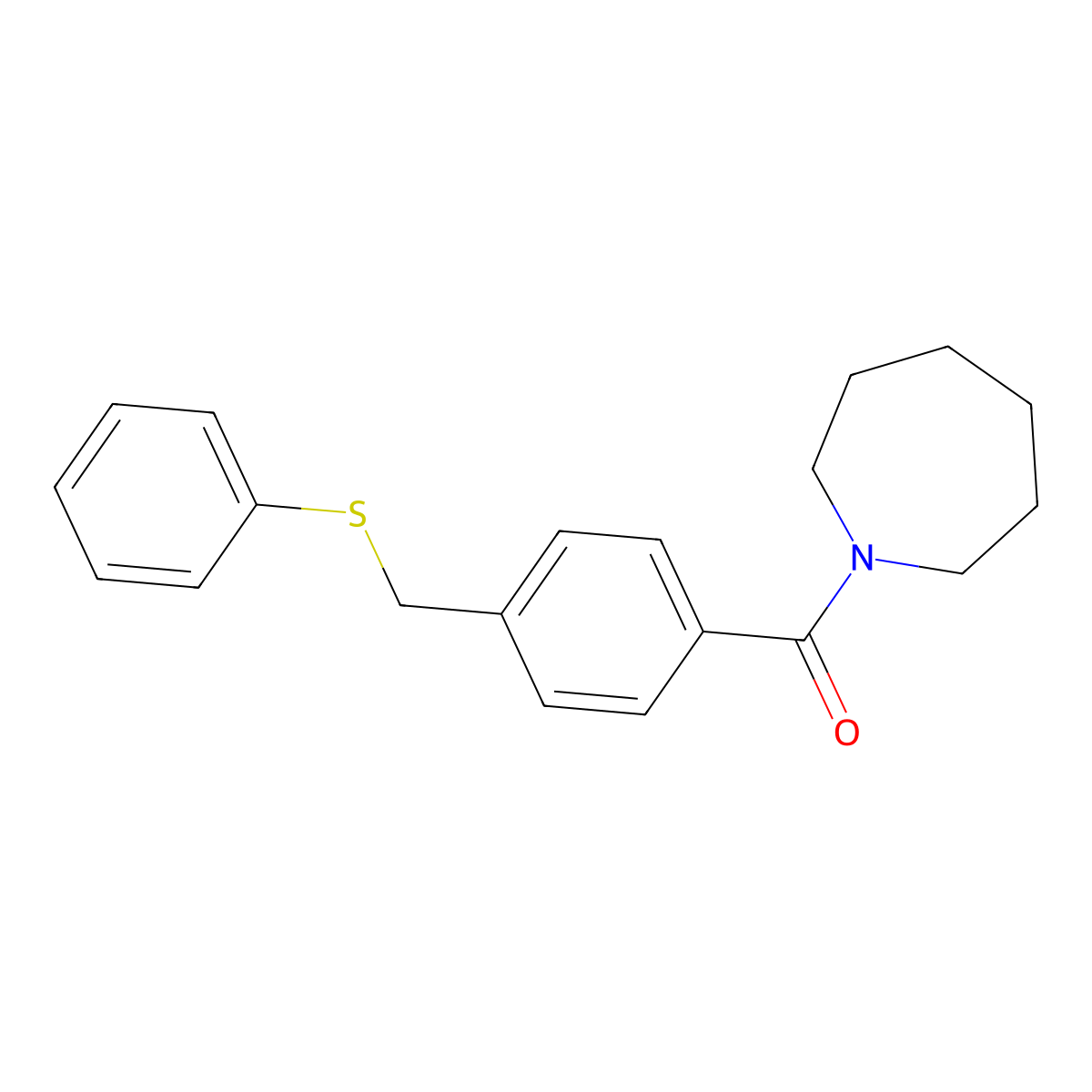 1-Azepanyl-[4-[(phenylthio)methyl]phenyl]methanone molecular structure, CAS 428477-96-7