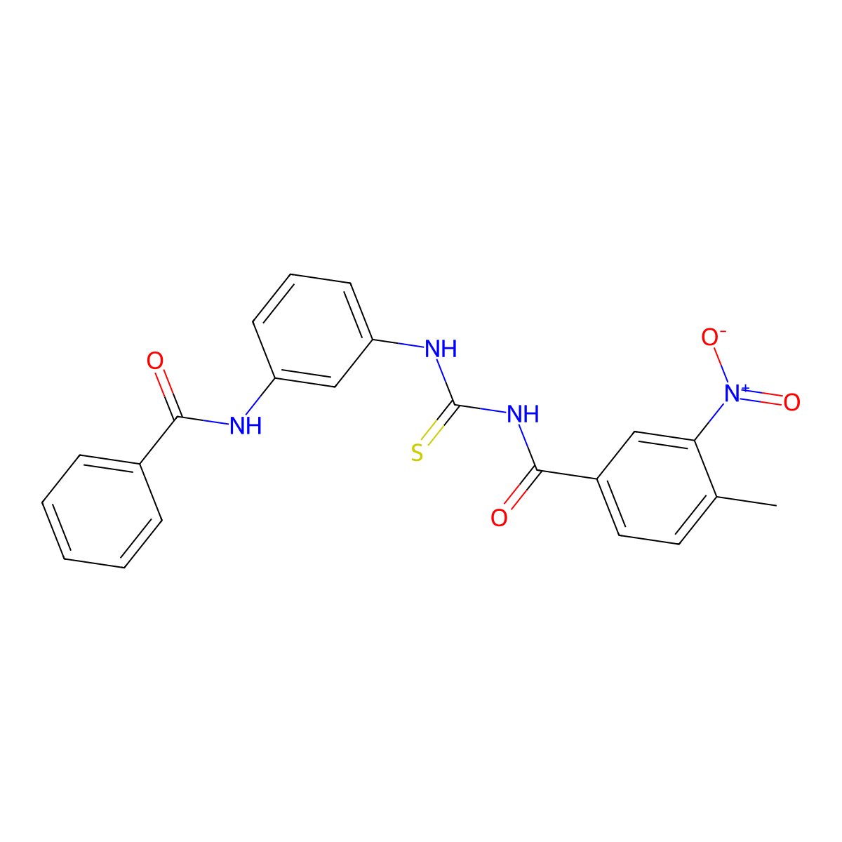N-[(3-benzamidophenyl)carbamothioyl]-4-methyl-3-nitrobenzamide molecular structure, CAS 428478-05-1