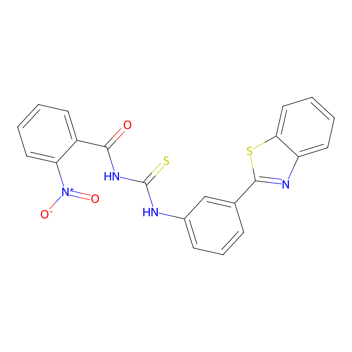 N-[[3-(1,3-benzothiazol-2-yl)phenyl]carbamothioyl]-2-nitrobenzamide molecular structure, CAS 428478-07-3