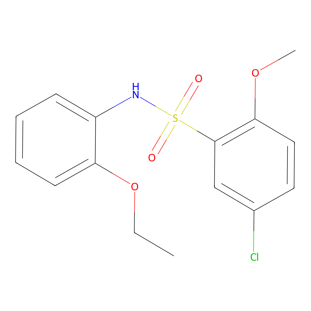 5-chloro-N-(2-ethoxyphenyl)-2-methoxybenzenesulfonamide molecular structure, CAS 428478-11-9