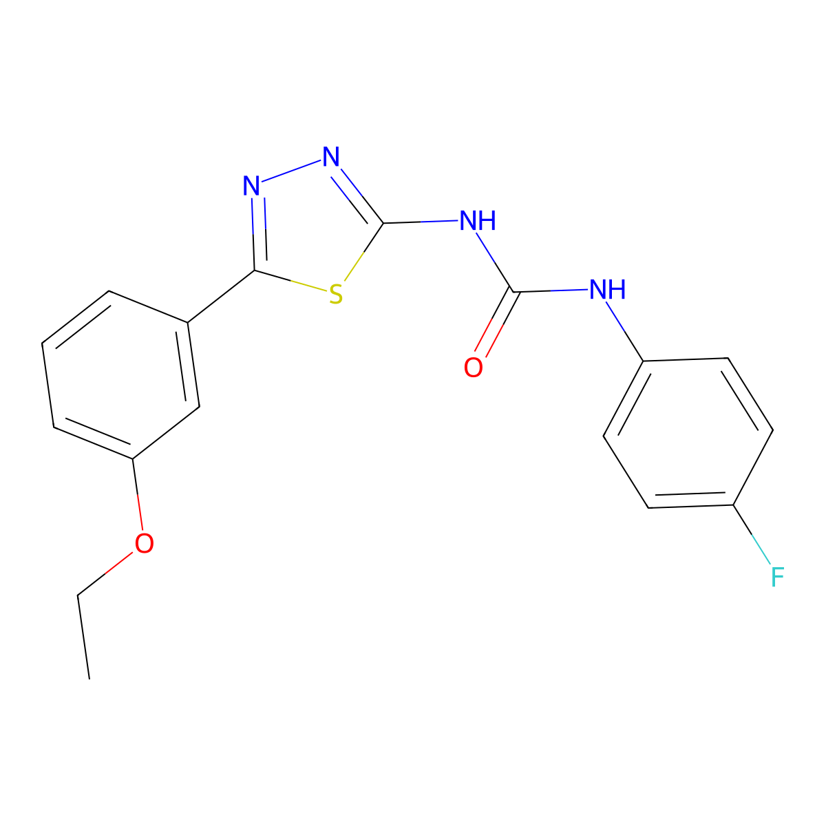 1-[5-(3-Ethoxyphenyl)-1,3,4-thiadiazol-2-yl]-3-(4-fluorophenyl)urea molecular structure, CAS 428478-17-5