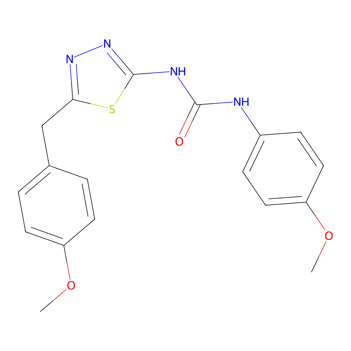 1-[5-(4-Methoxybenzyl)-1,3,4-thiadiazol-2-yl]-3-(4-methoxyphenyl)urea molecular structure, CAS 428478-20-0