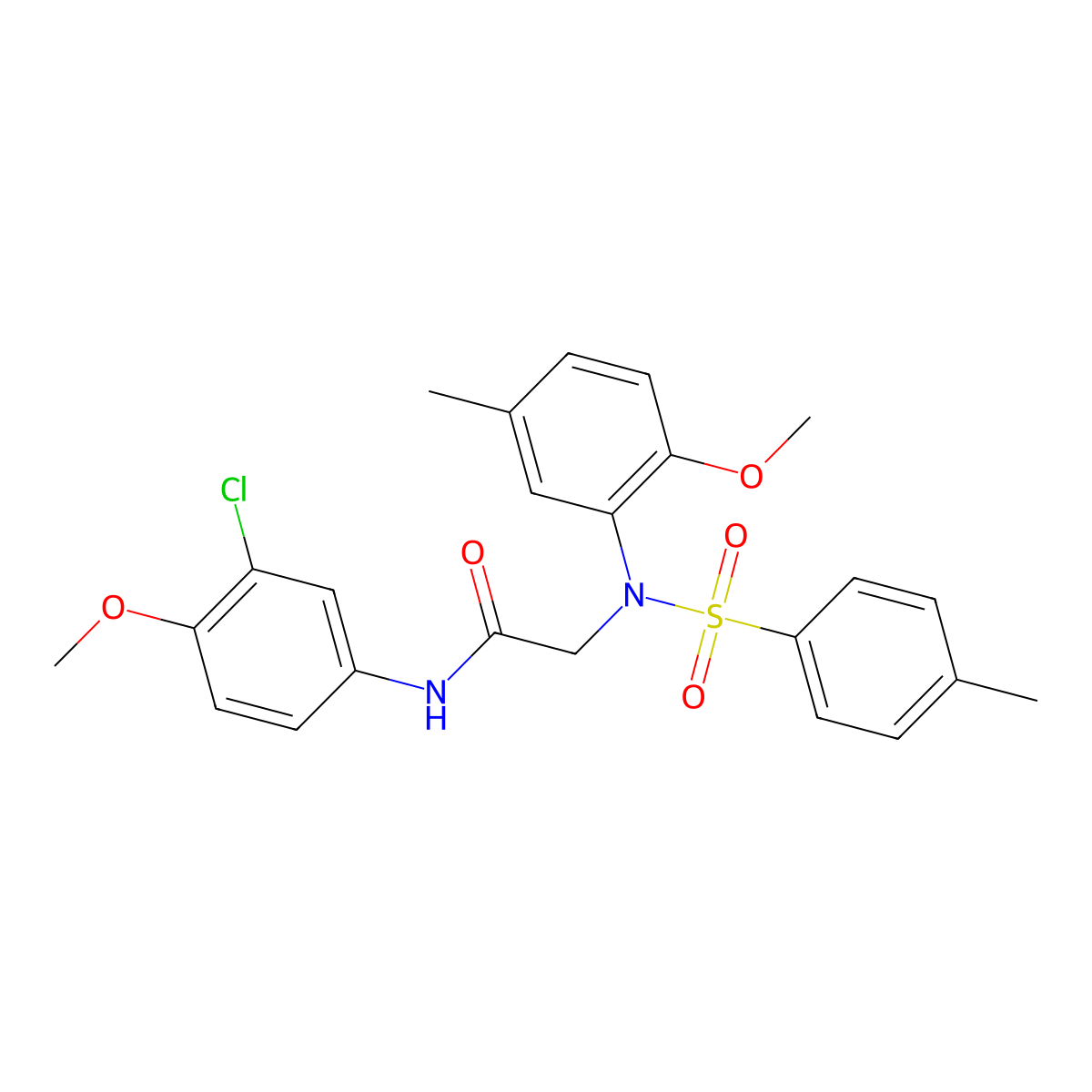 N-(3-chloro-4-methoxyphenyl)-2-(2-methoxy-5-methyl-N-(4-methylphenyl)sulfonylanilino)acetamide molecular structure, CAS 428478-69-7