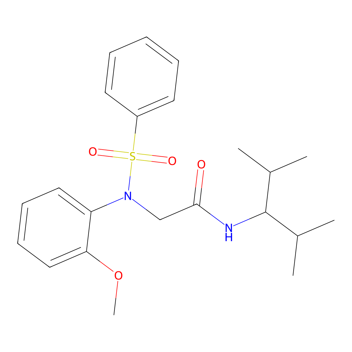 2-[N-(benzenesulfonyl)-2-methoxyanilino]-N-(2,4-dimethylpentan-3-yl)acetamide molecular structure, CAS 428478-76-6