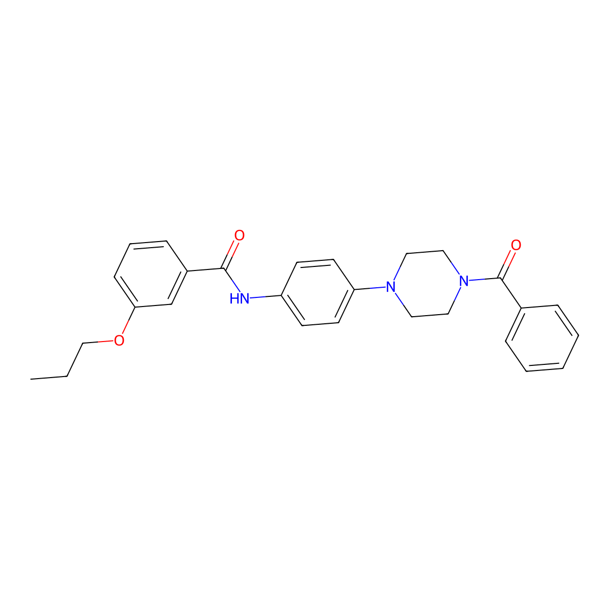 N-[4-(4-benzoylpiperazin-1-yl)phenyl]-3-propoxybenzamide molecular structure, CAS 428478-78-8