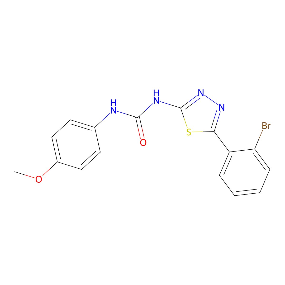 1-[5-(2-Bromophenyl)-1,3,4-thiadiazol-2-yl]-3-(4-methoxyphenyl)urea molecular structure, CAS 428478-85-7