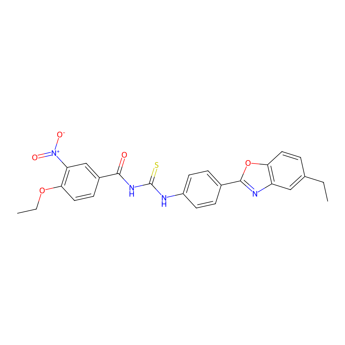 4-ethoxy-N-[[4-(5-ethyl-1,3-benzoxazol-2-yl)phenyl]carbamothioyl]-3-nitrobenzamide molecular structure, CAS 428478-86-8