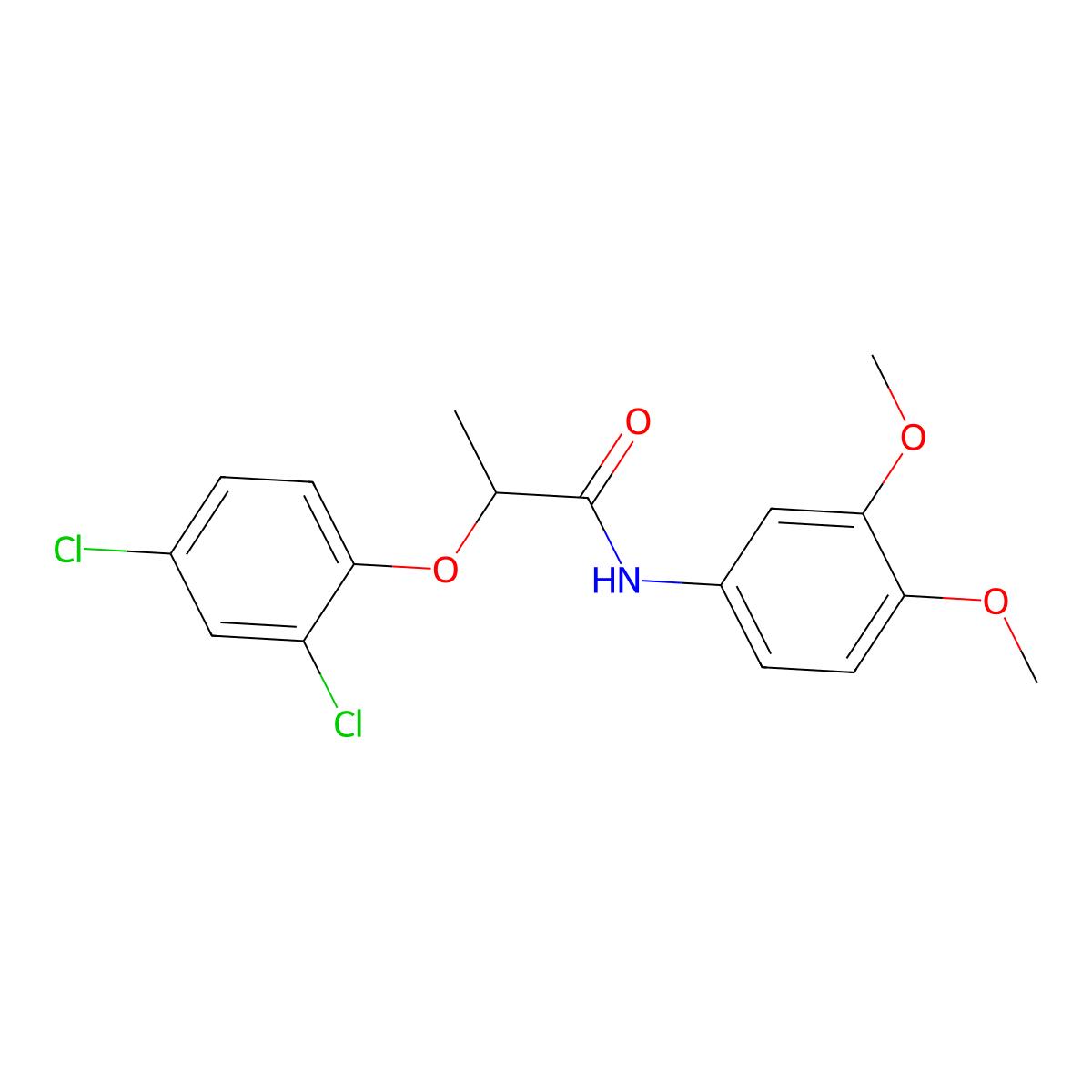 2-(2,4-dichlorophenoxy)-N-(3,4-dimethoxyphenyl)propanamide molecular structure, CAS 428479-04-3