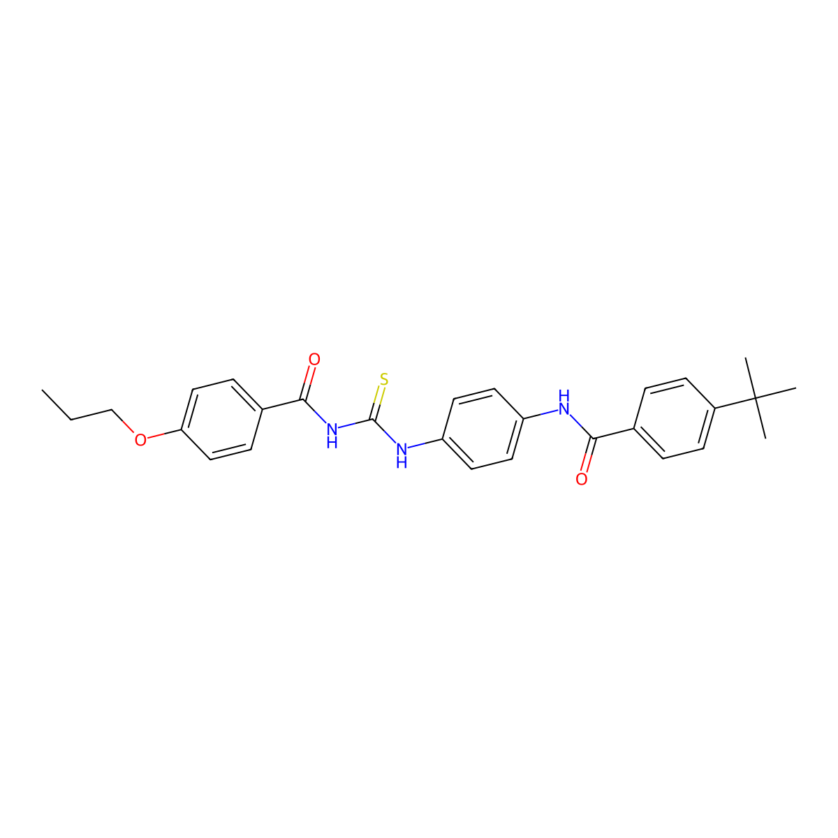 4-tert-butyl-N-[4-[(4-propoxybenzoyl)carbamothioylamino]phenyl]benzamide molecular structure, CAS 428479-09-8