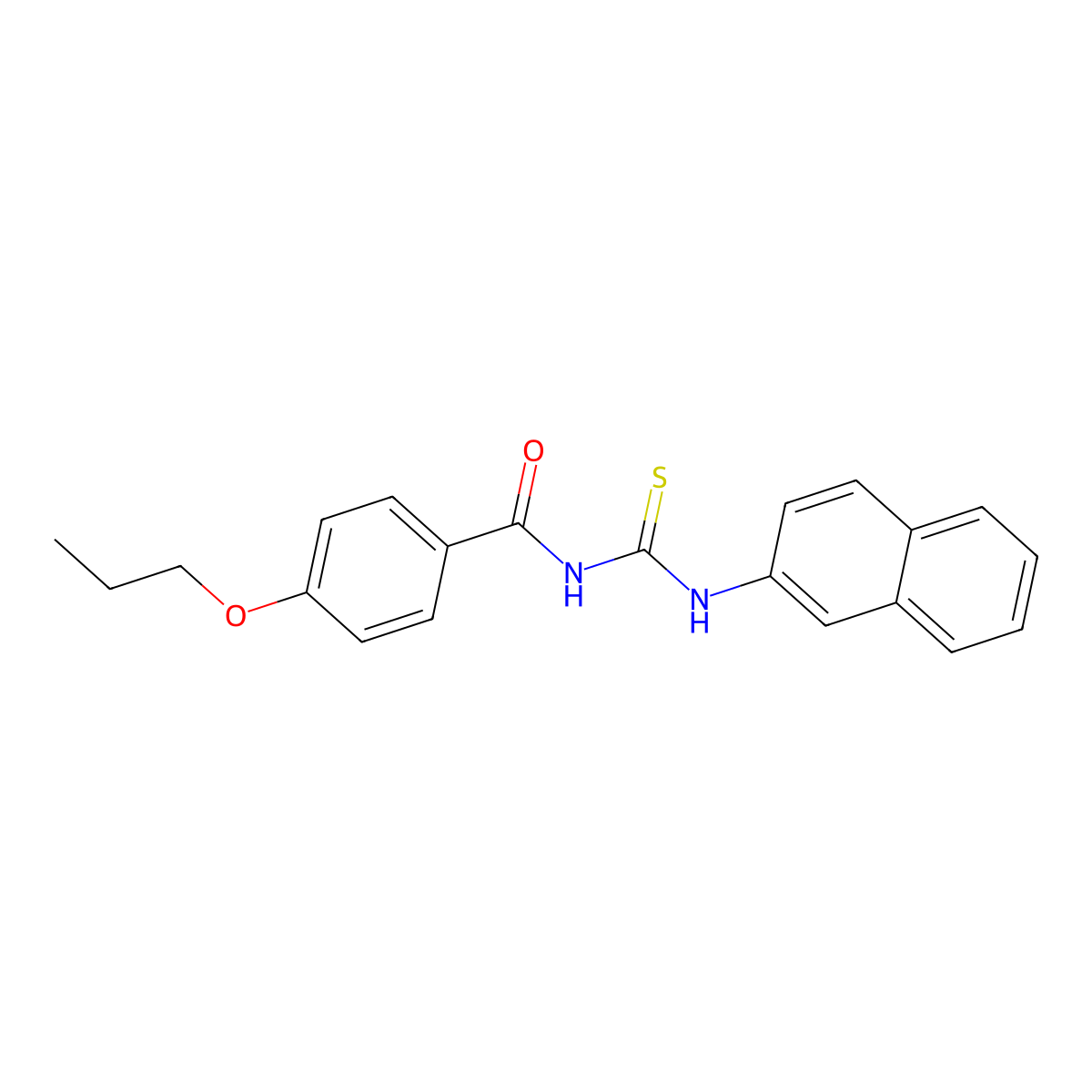 N-(naphthalen-2-ylcarbamothioyl)-4-propoxybenzamide molecular structure, CAS 428479-15-6