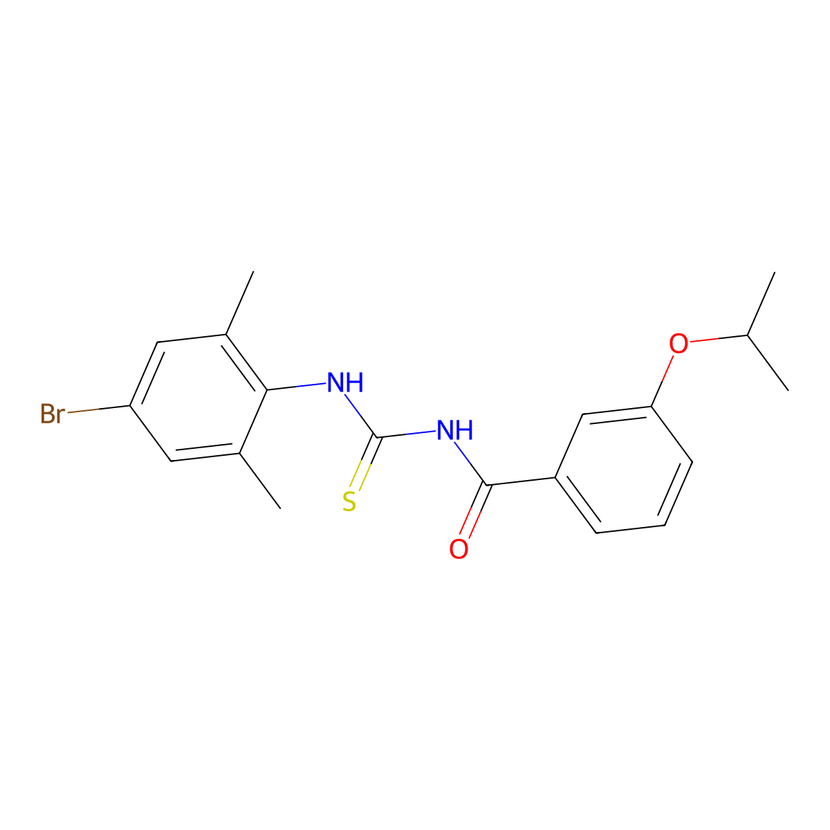 N-[(4-bromo-2,6-dimethylphenyl)carbamothioyl]-3-propan-2-yloxybenzamide molecular structure, CAS 428479-36-1