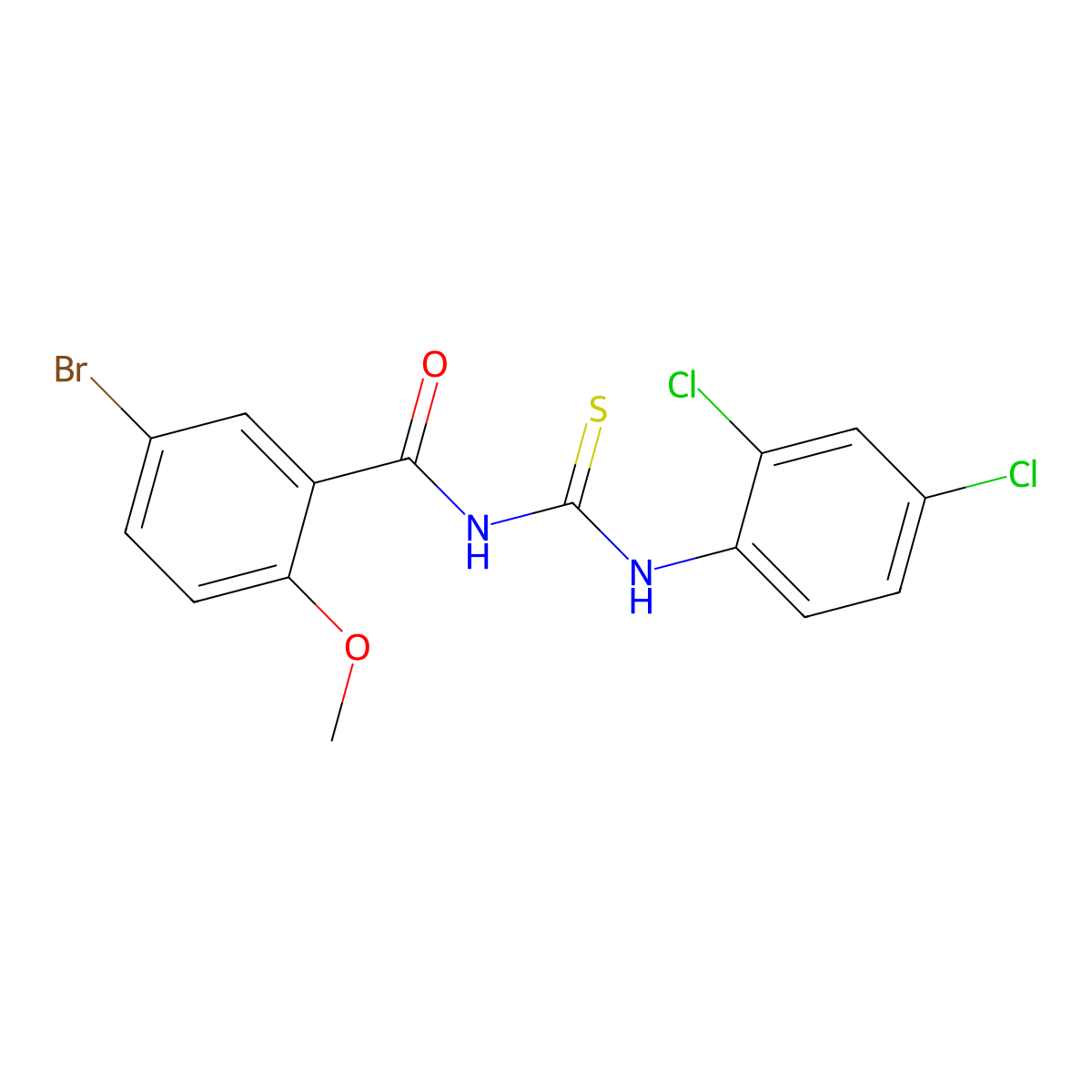 5-bromo-N-[(2,4-dichlorophenyl)carbamothioyl]-2-methoxybenzamide molecular structure, CAS 428479-62-3