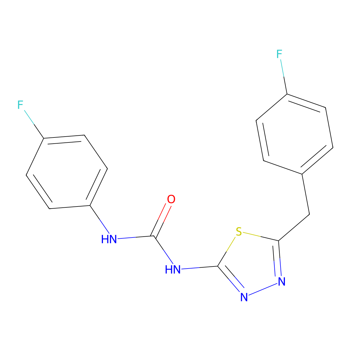 1-[5-(4-Fluorobenzyl)-1,3,4-thiadiazol-2-yl]-3-(4-fluorophenyl)urea molecular structure, CAS 428479-71-4