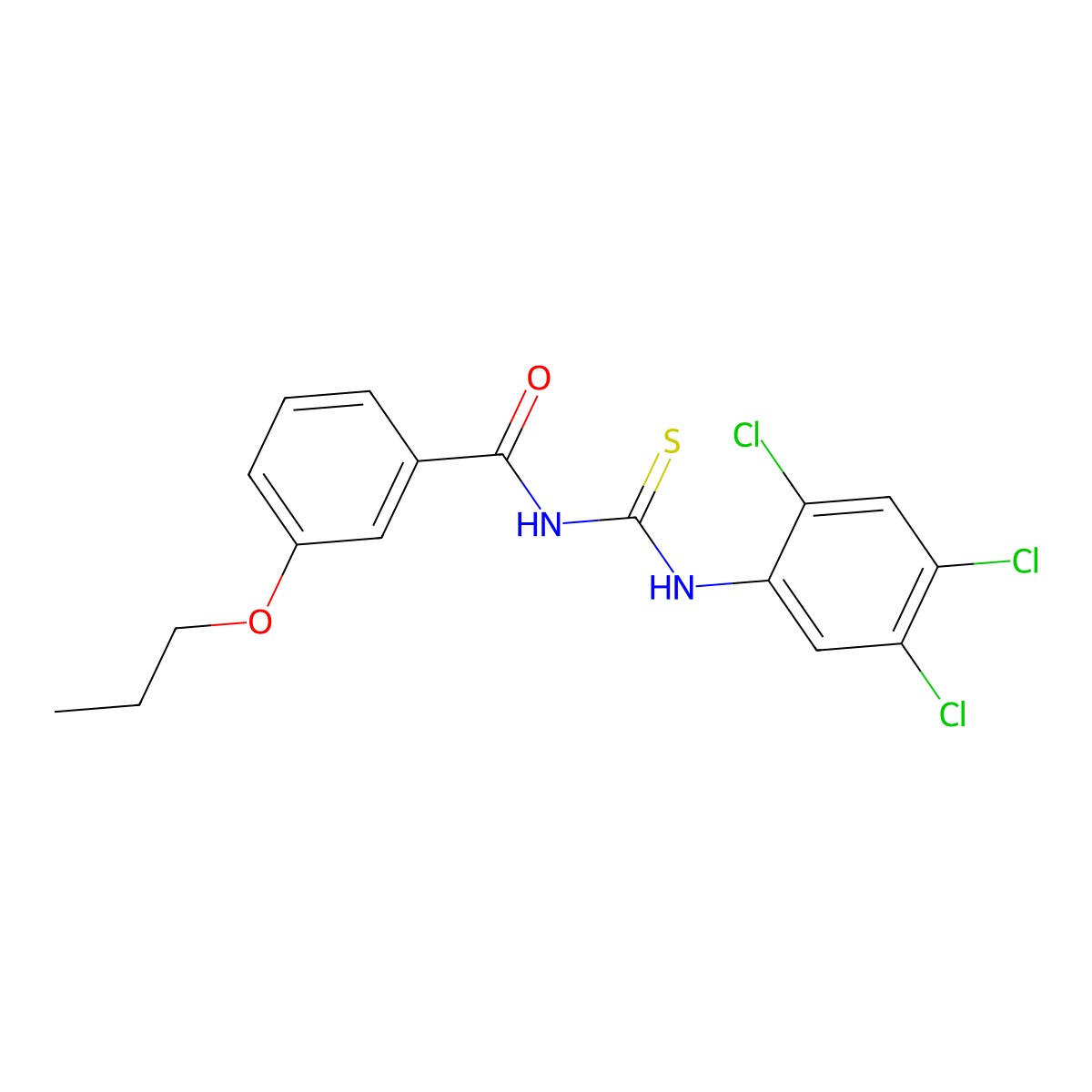 3-propoxy-N-[(2,4,5-trichlorophenyl)carbamothioyl]benzamide molecular structure, CAS 428479-83-8