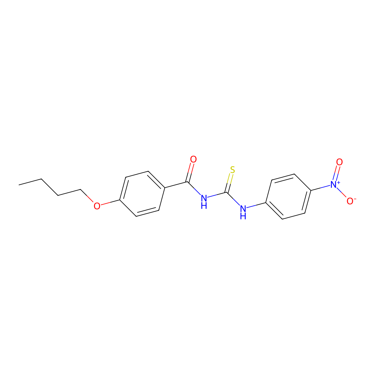 4-butoxy-N-[(4-nitrophenyl)carbamothioyl]benzamide molecular structure, CAS 428479-85-0