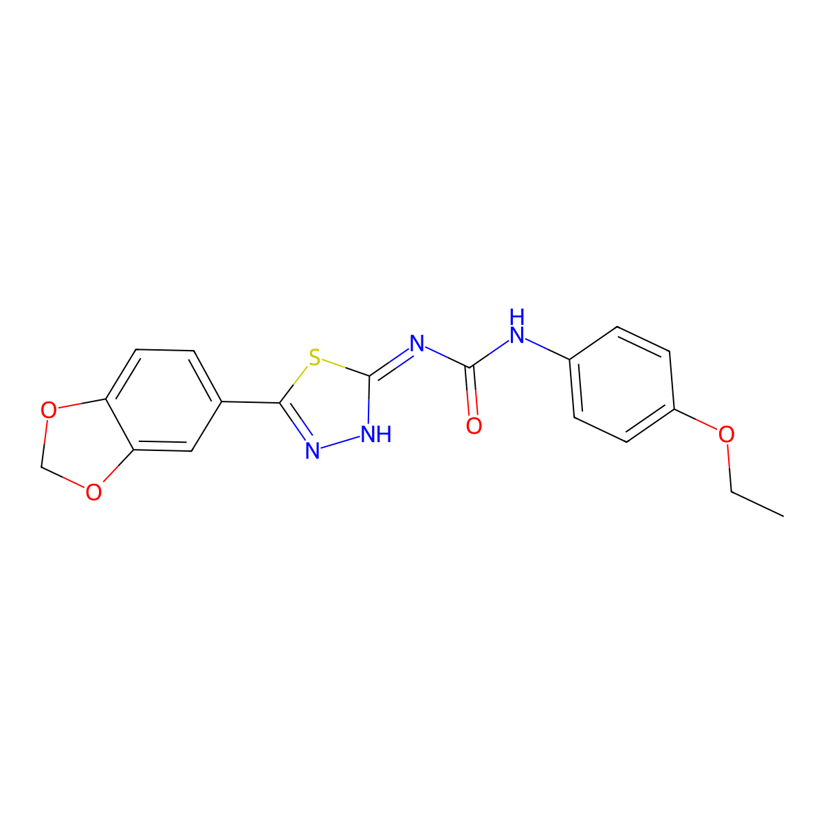 1-[5-(1,3-Benzodioxol-5-yl)-1,3,4-thiadiazol-2-yl]-3-(4-ethoxyphenyl)urea molecular structure, CAS 428479-96-3