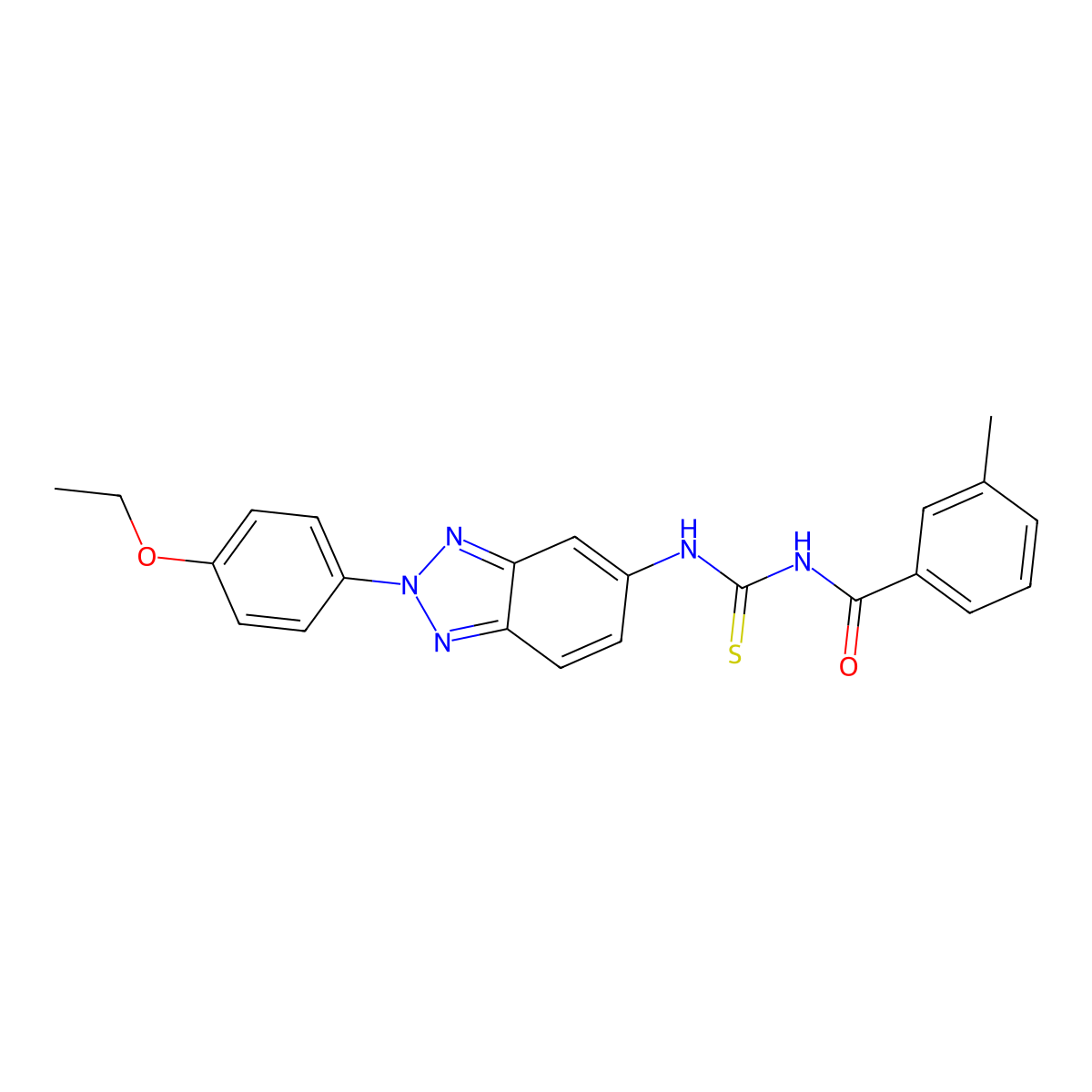 N-[[2-(4-ethoxyphenyl)benzotriazol-5-yl]carbamothioyl]-3-methylbenzamide molecular structure, CAS 428480-01-7