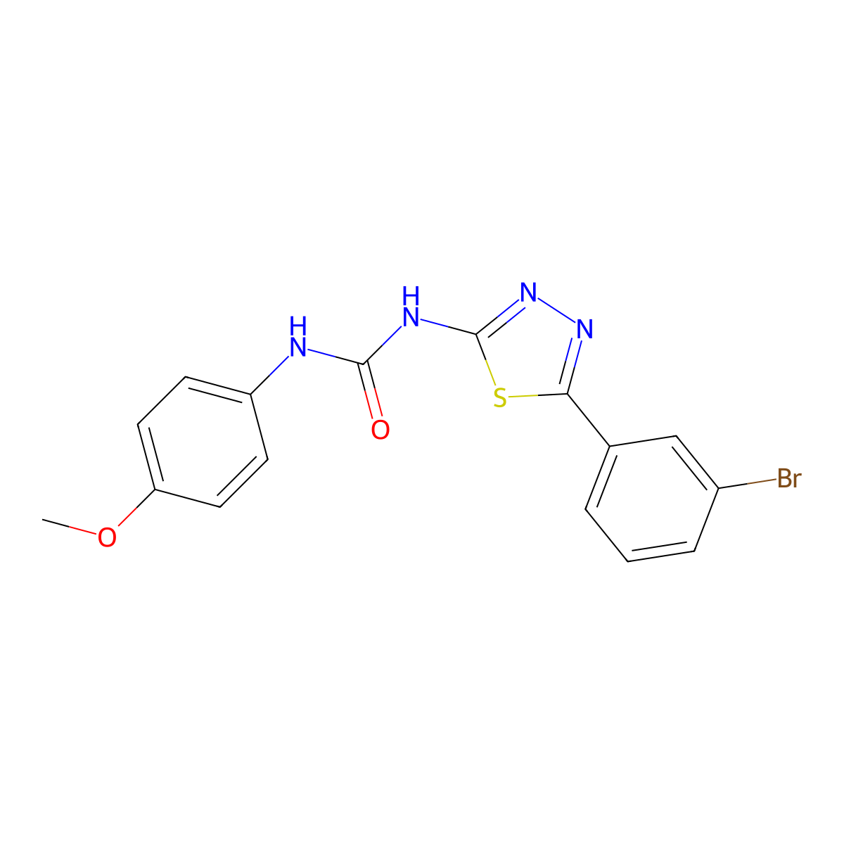 1-[5-(3-Bromophenyl)-1,3,4-thiadiazol-2-yl]-3-(4-methoxyphenyl)urea molecular structure, CAS 428480-22-2