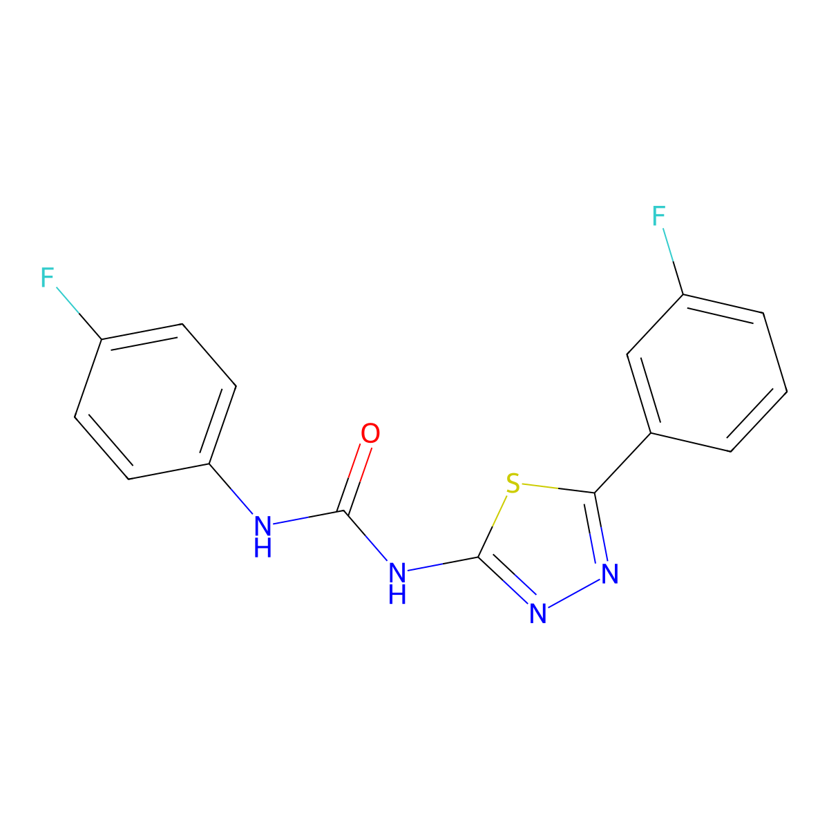 1-(4-Fluorophenyl)-3-[5-(3-fluorophenyl)-1,3,4-thiadiazol-2-yl]urea molecular structure, CAS 428480-26-6