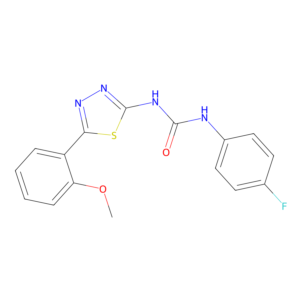 1-(4-Fluorophenyl)-3-[5-(2-methoxyphenyl)-1,3,4-thiadiazol-2-yl]urea molecular structure, CAS 428480-30-2