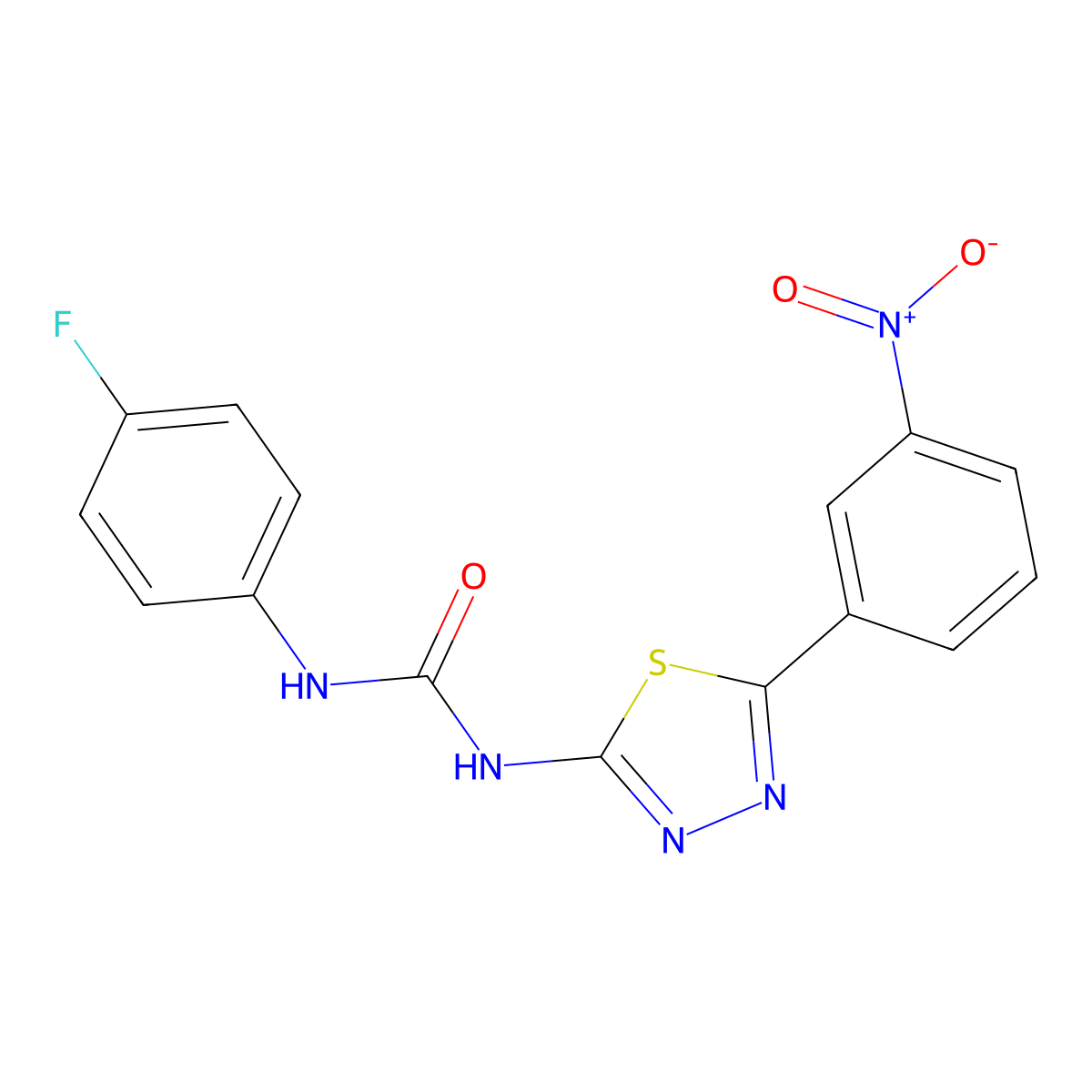 1-(4-Fluorophenyl)-3-[5-(3-nitrophenyl)-1,3,4-thiadiazol-2-yl]urea molecular structure, CAS 428480-42-6