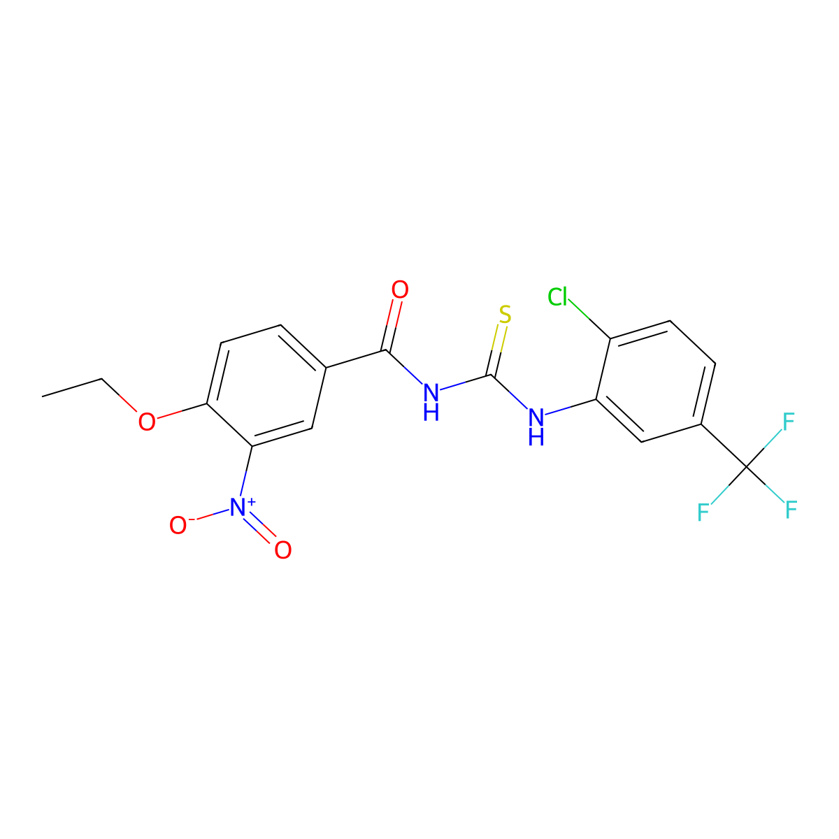 N-[[2-chloro-5-(trifluoromethyl)phenyl]carbamothioyl]-4-ethoxy-3-nitrobenzamide molecular structure, CAS 428480-47-1