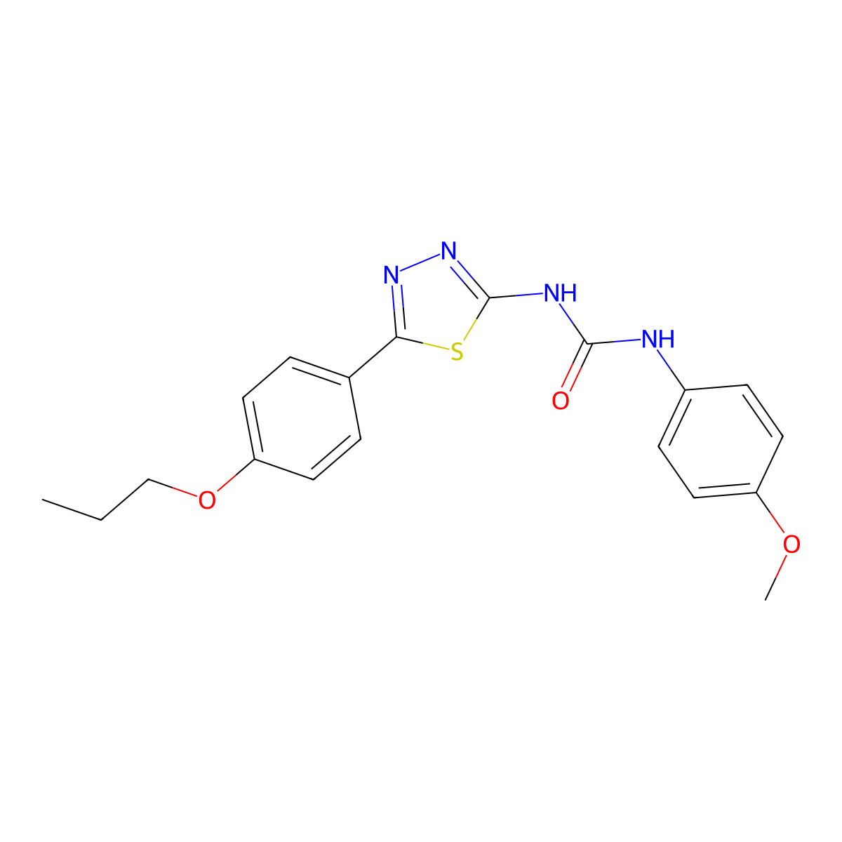 1-(4-Methoxyphenyl)-3-[5-(4-propoxyphenyl)-1,3,4-thiadiazol-2-yl]urea molecular structure, CAS 428480-61-9