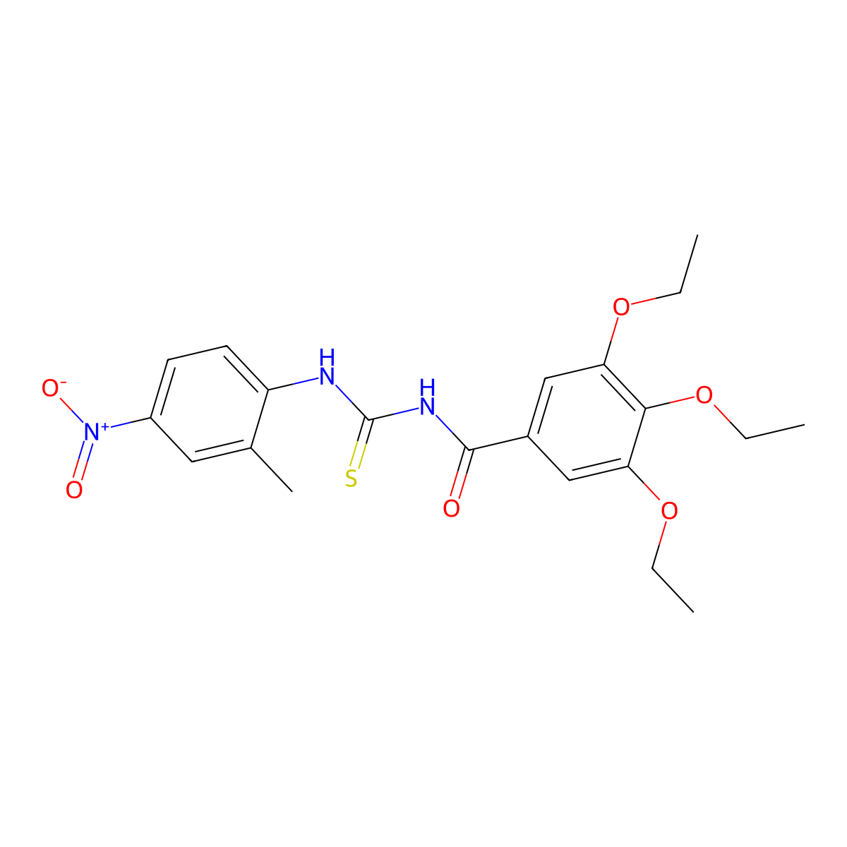 3,4,5-triethoxy-N-[(2-methyl-4-nitrophenyl)carbamothioyl]benzamide molecular structure, CAS 428480-70-0