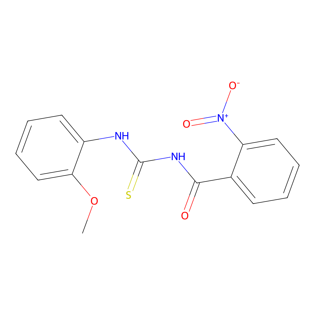 N-[(2-methoxyphenyl)carbamothioyl]-2-nitrobenzamide molecular structure, CAS 428480-73-3