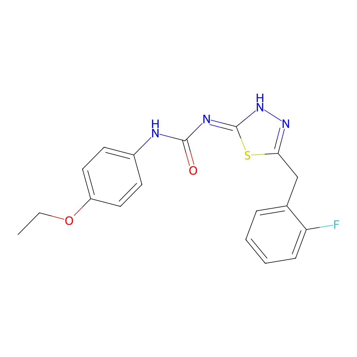 1-(4-Ethoxyphenyl)-3-[5-[(2-fluorophenyl)methyl]-1,3,4-thiadiazol-2-yl]urea molecular structure, CAS 428480-81-3