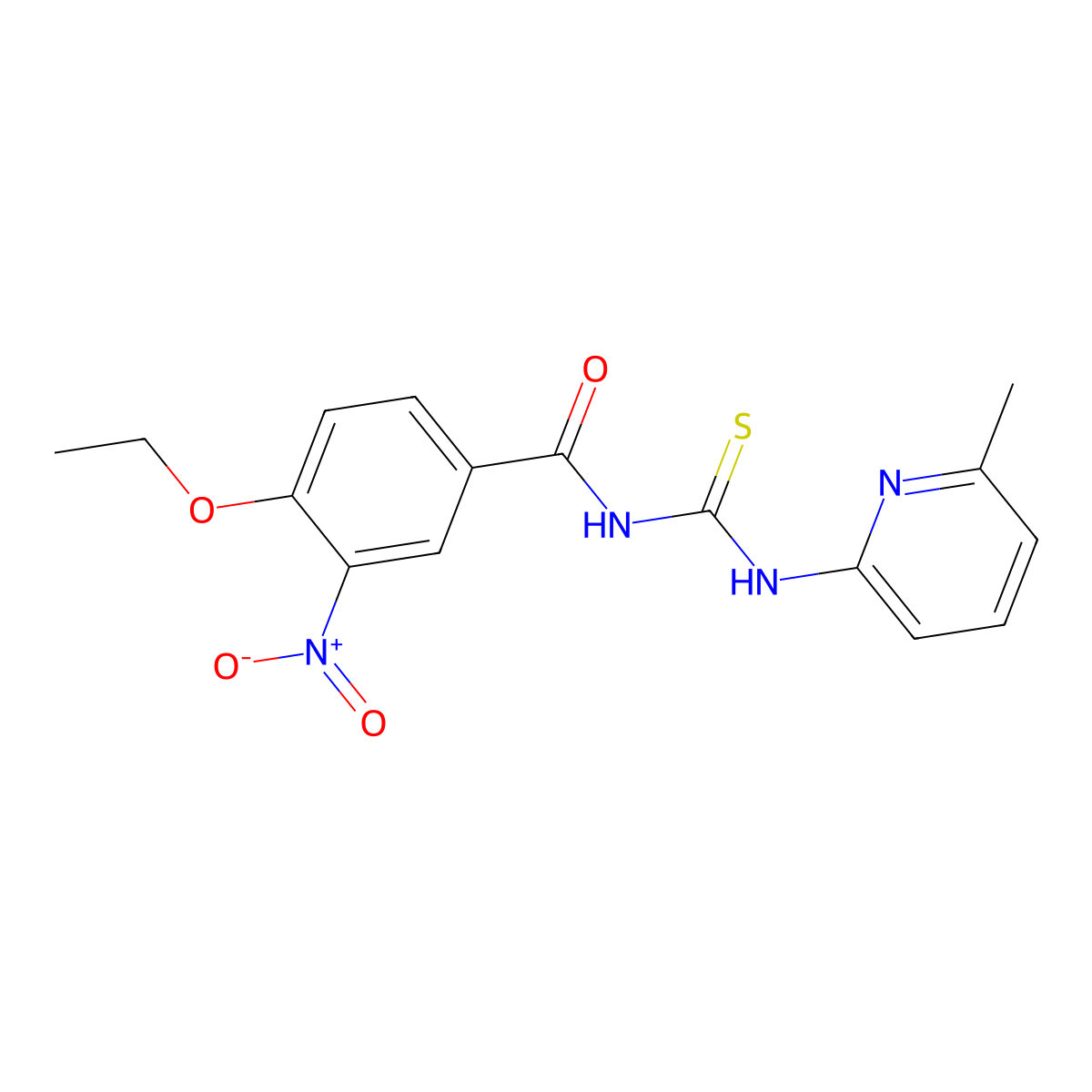 4-ethoxy-N-[(6-methylpyridin-2-yl)carbamothioyl]-3-nitrobenzamide molecular structure, CAS 428480-98-2