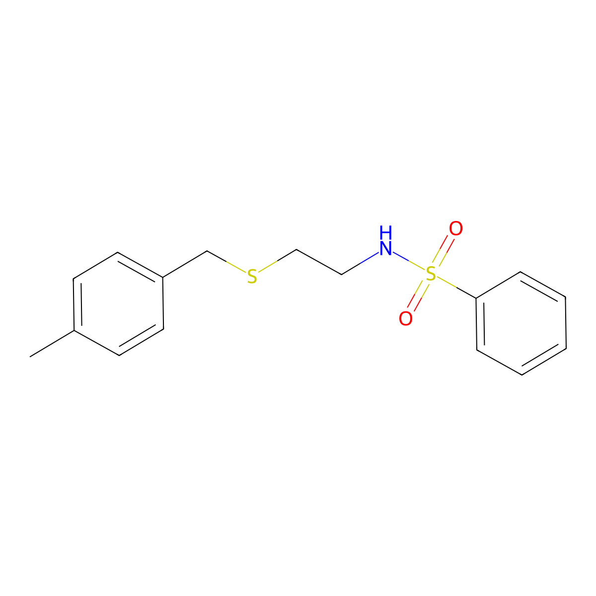 N-{2-[(4-methylbenzyl)sulfanyl]ethyl}benzenesulfonamide molecular structure, CAS 428481-01-0