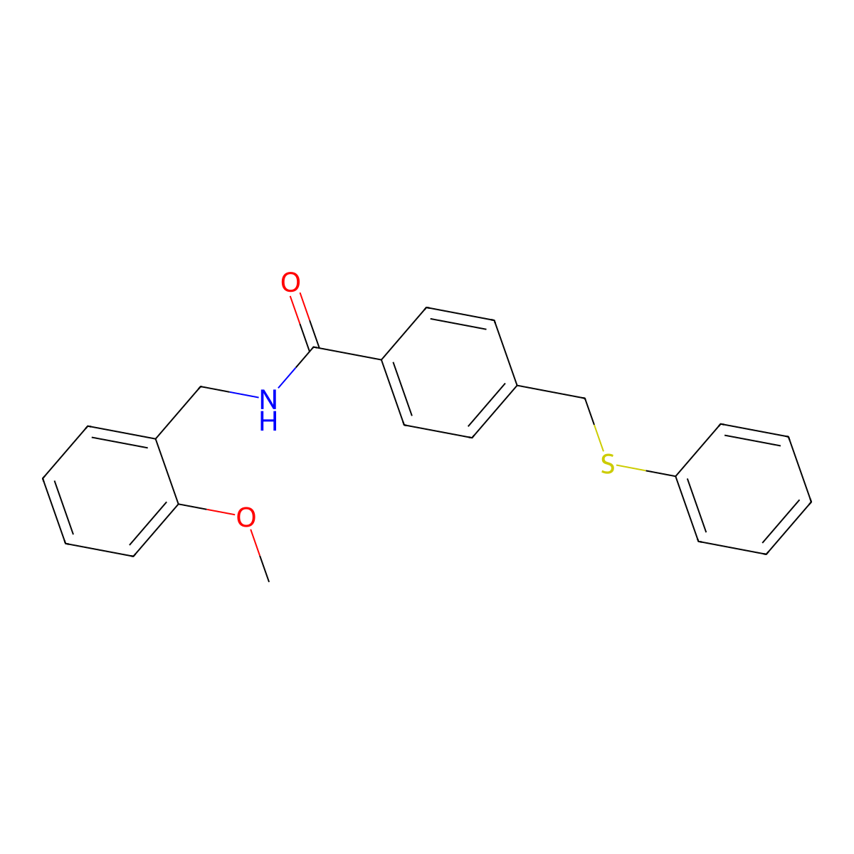 N-[(2-methoxyphenyl)methyl]-4-(phenylsulfanylmethyl)benzamide molecular structure, CAS 428481-23-6