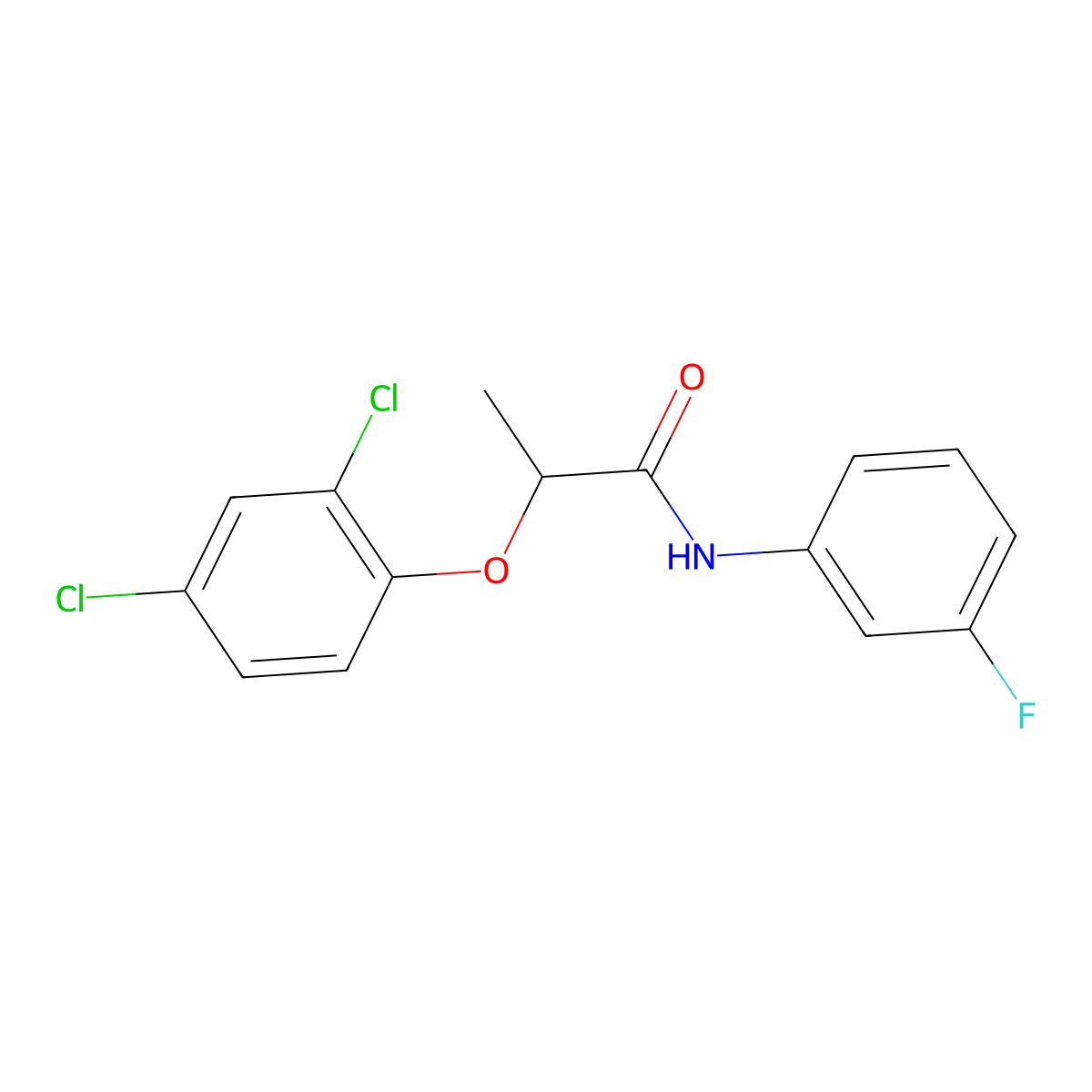 2-(2,4-dichlorophenoxy)-N-(3-fluorophenyl)propanamide molecular structure, CAS 428481-33-8