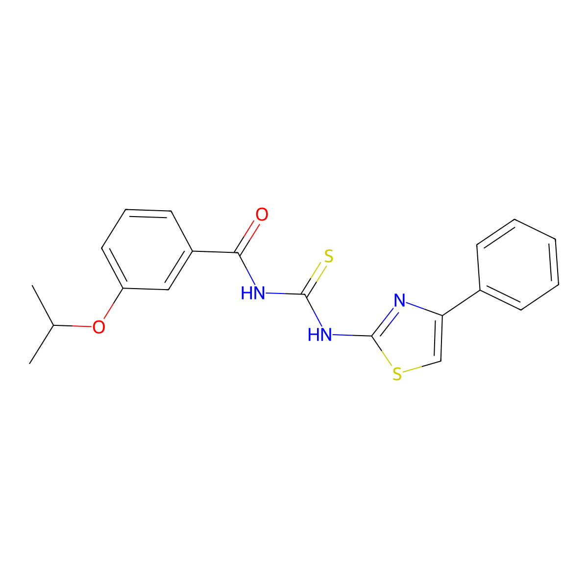 N-[(4-phenyl-1,3-thiazol-2-yl)carbamothioyl]-3-propan-2-yloxybenzamide molecular structure, CAS 428481-56-5