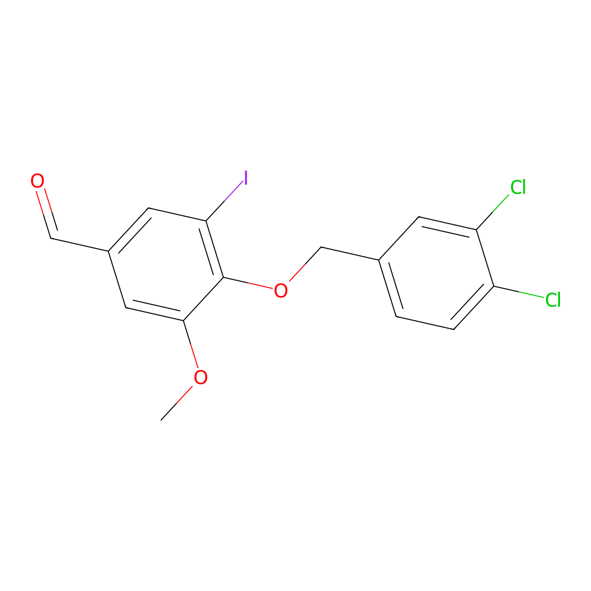4-[(3,4-Dichlorobenzyl)oxy]-3-iodo-5-methoxybenzaldehyde molecular structure, CAS 428481-98-5