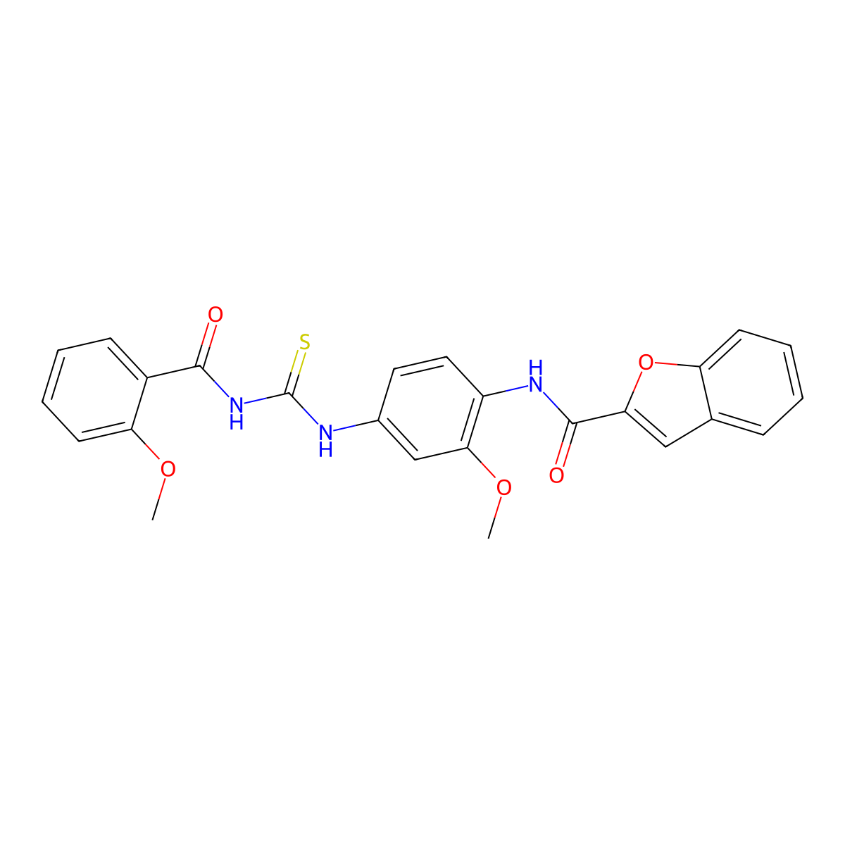 N-[2-methoxy-4-[(2-methoxybenzoyl)carbamothioylamino]phenyl]-1-benzofuran-2-carboxamide molecular structure, CAS 428482-19-3